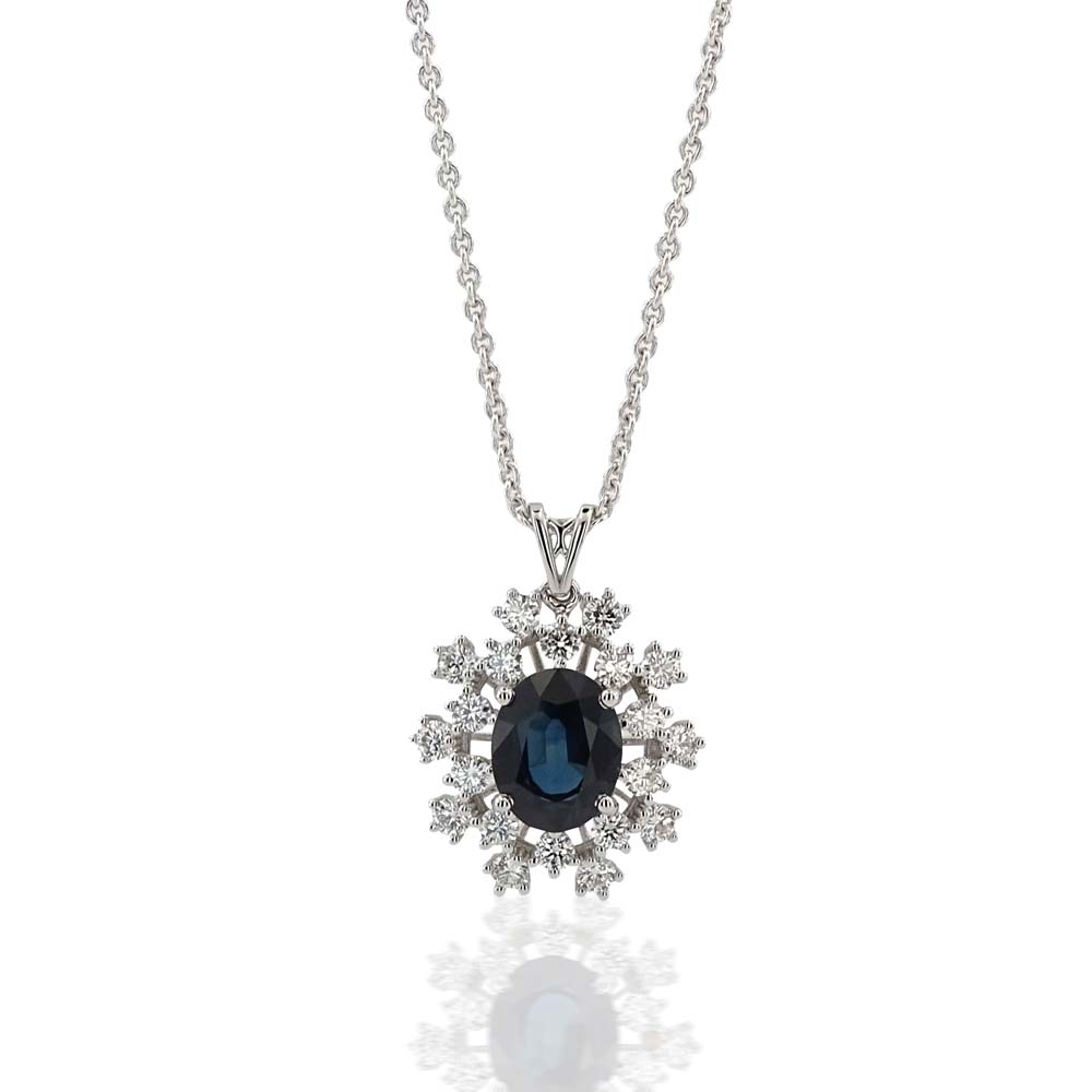 PPS0006-0001.jpg 3,70 Karat Pırlanta Safir Kolye - Görsel 1